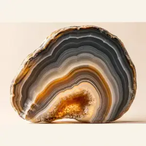 Grey Agate Geode Slice Display Piece - main product image